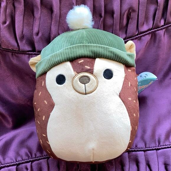 Hans Harvest Squishmallow Hedgehog Autumn Fall Winter Beanie NWT 8 Inch Seasonal - Picture 1 of 11